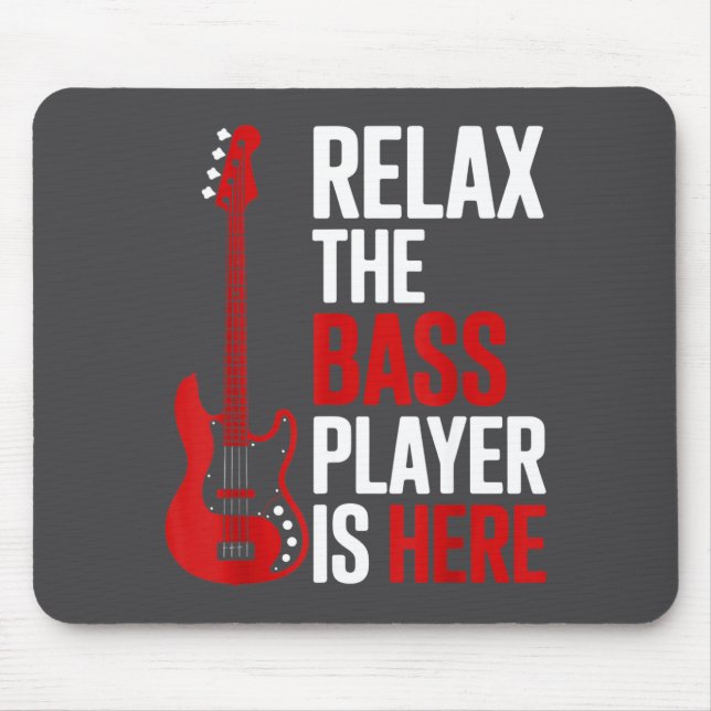 Relax The B Player Is Here Retro Guitar Musician F Mousepad (Vorne)