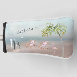 Relax Think Beach dann Putt Monogram First Name Golf Headcover