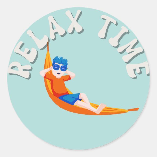 Relax Time Boy Classic Round Sticker (Vorderseite)