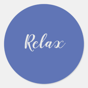 Relax Wort auf blau Runder Aufkleber