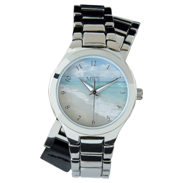 Relaxations-Beach-View-Monogramm Armbanduhr (Vorderseite)
