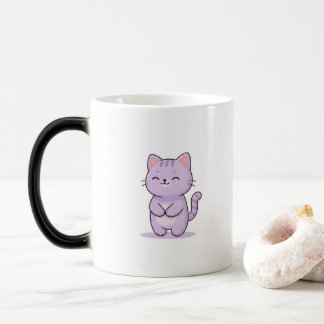 Relaxed Cat Cute Cartoon Character Verwandlungstasse