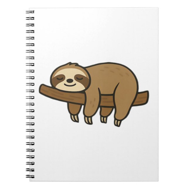 Relaxed Sloth on Branch Retro Logo Classic T-Shirt Notizblock (Vorderseite)