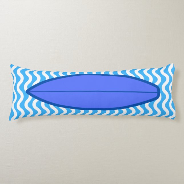 Relaxen Royal Blue Waves Surfen Body Kissen (Vorderseite)