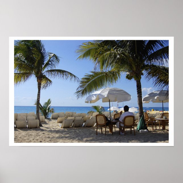 Relaxing on a Caribbean Beach Poster (Vorne)
