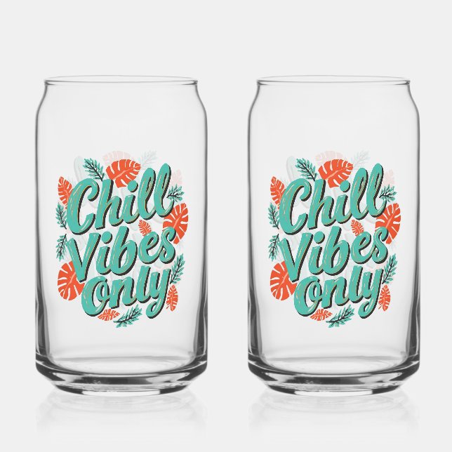 Relaxing Summer Chill Vibes Only Typography Dosenglas (Vorderseite)