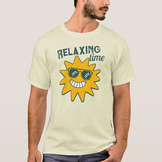 RELAXING Zeit lächelnd Sonne mit Sonnenbrille T-Shirt (Vorderseite)