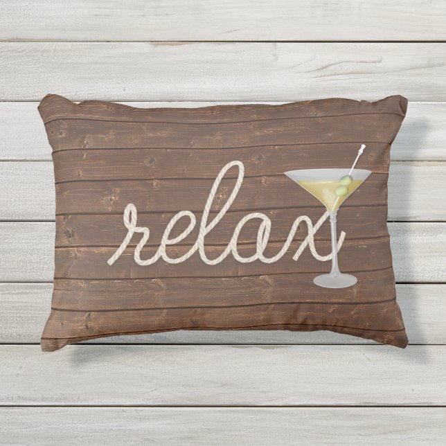 Relaxseil aus Teakholz Kissen Für Draußen (Vorderseite)