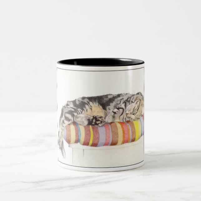 Relaxte Cat-Tasse Zweifarbige Tasse (Mittel)