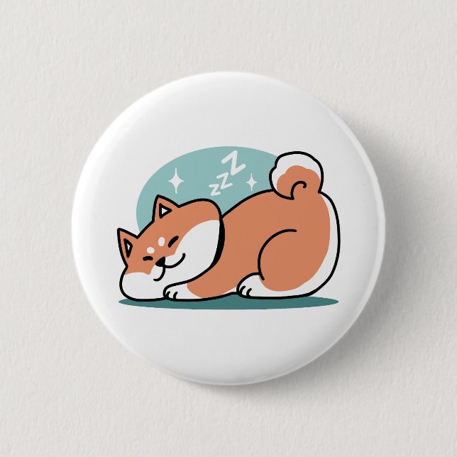 Relaxte Shiba Inu Art: Nur eine Shiba, die niedrig Button (Vorderseite)