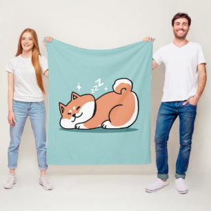 Relaxte Shiba Inu Art: Nur eine Shiba, die niedrig Fleecedecke