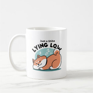 Relaxte Shiba Inu Art: Nur eine Shiba, die niedrig Kaffeetasse