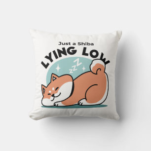 Relaxte Shiba Inu Art: Nur eine Shiba, die niedrig Kissen