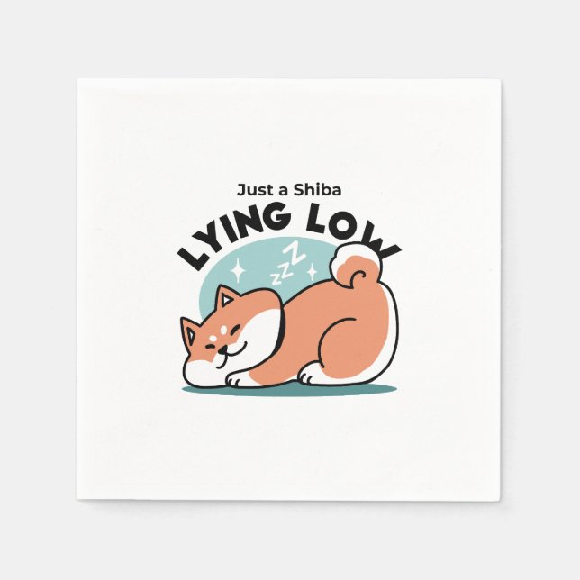 Relaxte Shiba Inu Art: Nur eine Shiba, die niedrig Serviette (Vorderseite)