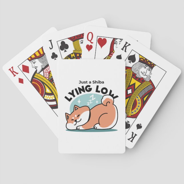 Relaxte Shiba Inu Art: Nur eine Shiba, die niedrig Spielkarten (Rückseite)