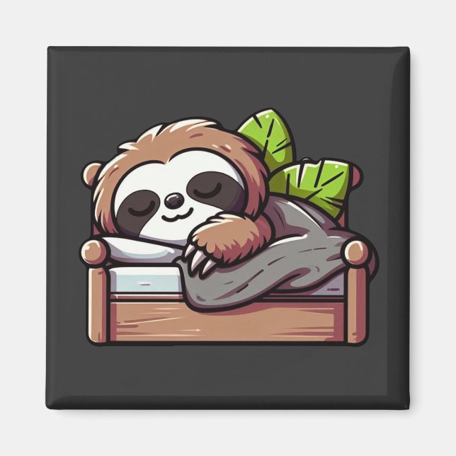 Relaxter Faultier - gemütliche Nickerchen-Zeit Magnet (Vorne)