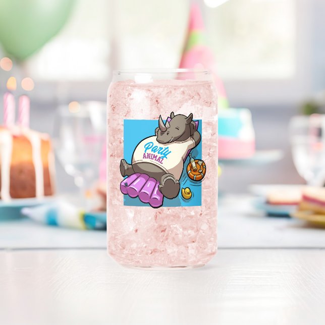 Relaxtes Rhino Party Tier Funny Cartoon Dosenglas (Insitu (Geburtstag))