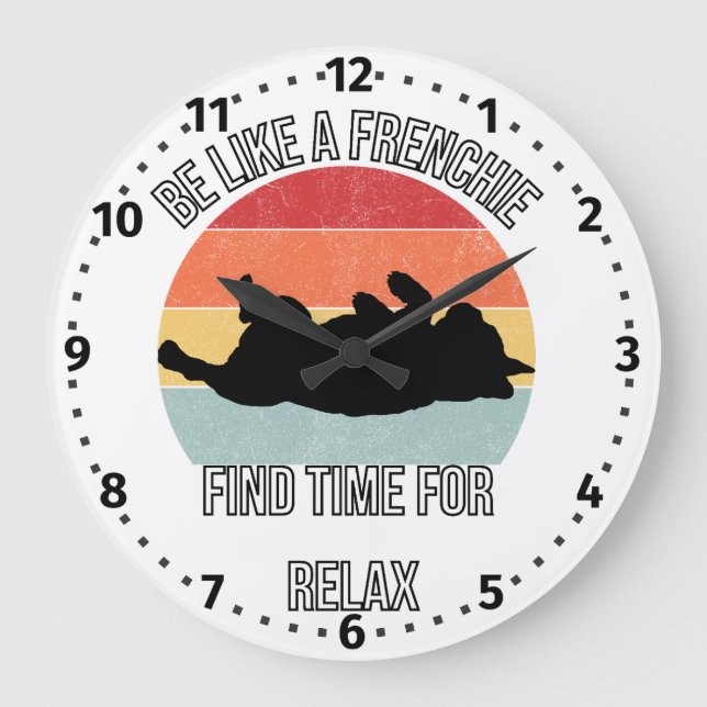 Relaxuhr Frankie mit Zahlen Große Wanduhr (Vorderseite)