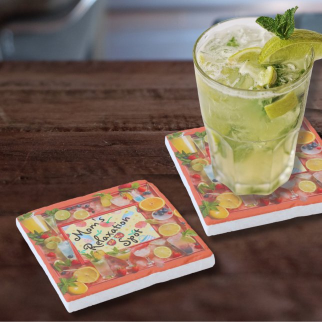 "Relaxzone der Mama" Marmorsteinstein Untersetzer (Von Creator hochgeladen)