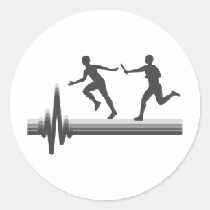 Relay Race Run Athlete Runner Runner Evolution Runder Aufkleber