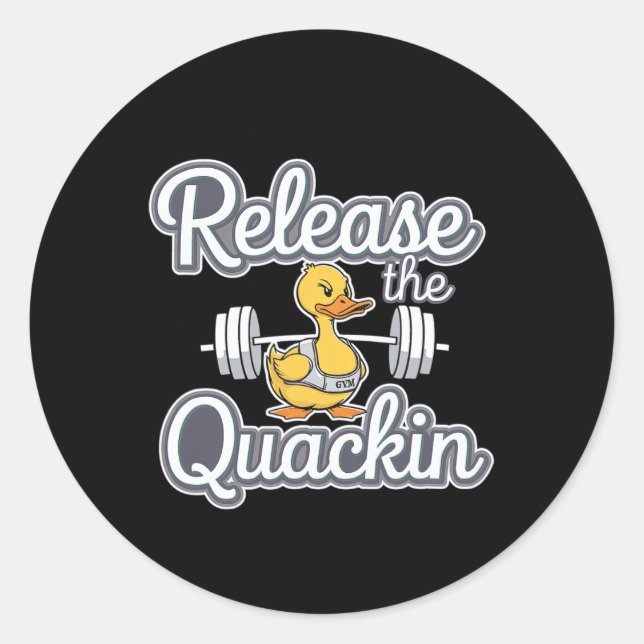 Release der Quackin Gym Bodybuilding — Runder Aufkleber (Vorderseite)