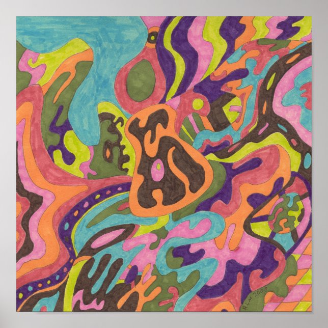 "Release" Original Abstrakt 12x12 Poster (Vorne)