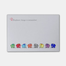 "RElephant, zum sich an des Regenbogens zu Post-it Klebezettel