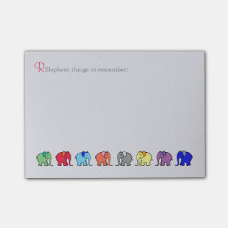 "RElephant, zum sich an des Regenbogens zu Post-it Klebezettel
