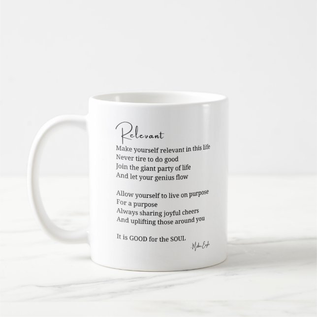 Relevant gut für das Soul Poem Kaffee Tee Tasse (Links)