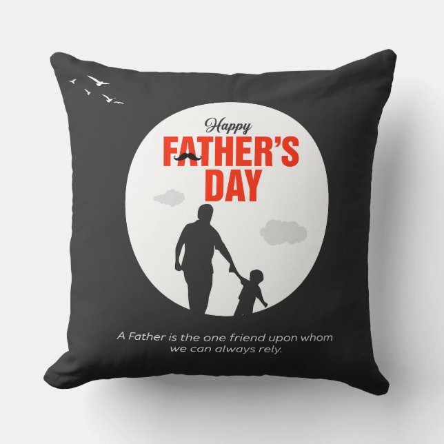 Reliable Friend Father and Son Silhouette Kissen (Vorderseite)