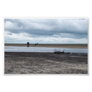 Relic of the Deep: Sunken Boat at Warland Dam Fotodruck
