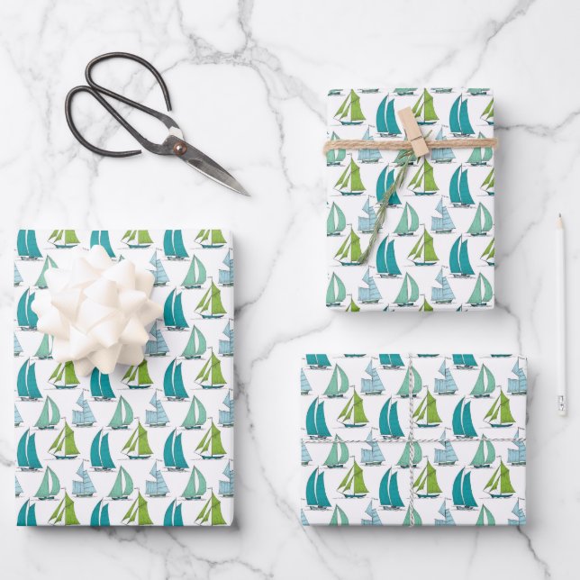 Relief boats On The Water Pattern Geschenkpapier Set (Vorderseite)