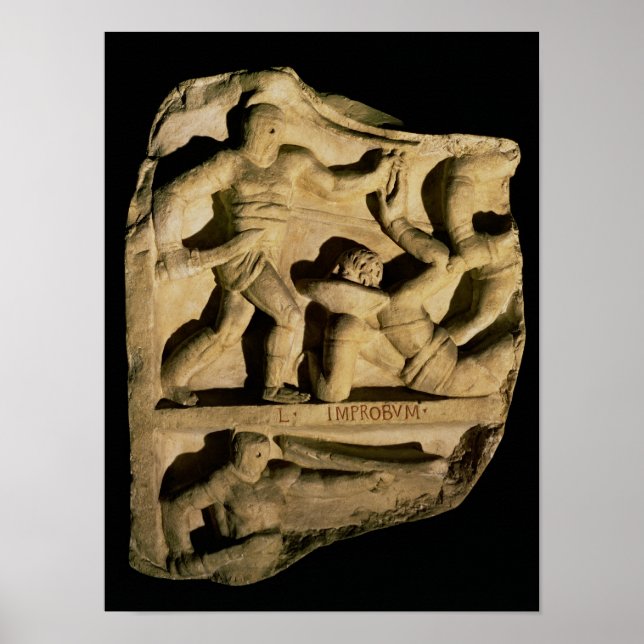 Relief depicting a samnite defeating a retiarius poster (Vorne)