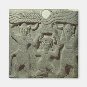Relief, die Gilgamesh zwischen zwei Magnet