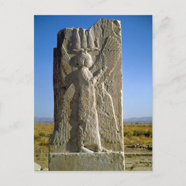 Relief mit einem vierflügeligen Geist Postkarte (Vorderseite)