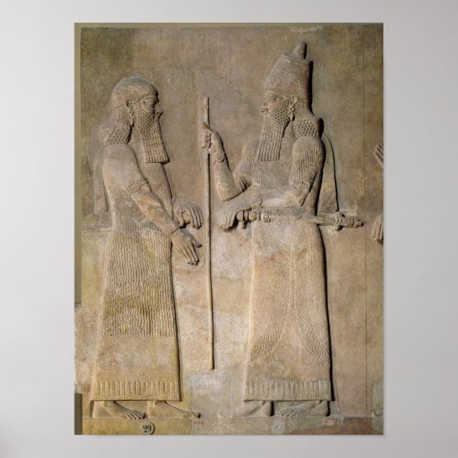 Relief mit Sargon II und einem Vizier Poster (Vorne)