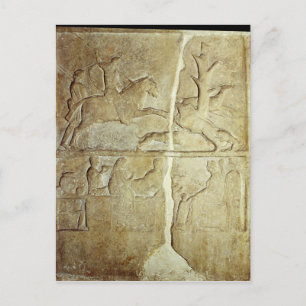 Relief Stela mit einer Wildschwein-Jagd Postkarte