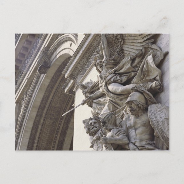 Reliefskulptur auf dem Triumphbogen in Paris, Postkarte (Vorderseite)