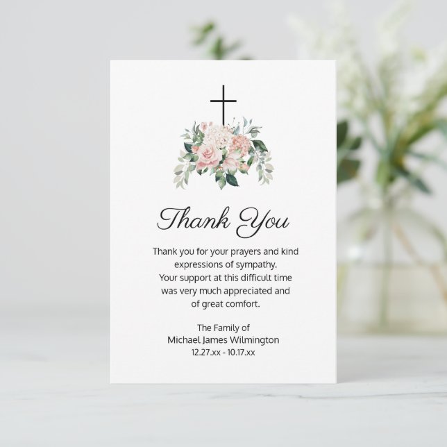 Religieux Christian rose Floral Merci (Debout devant)