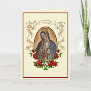 Religieux Guadalupe Vierge Marie Carte de Fête des
