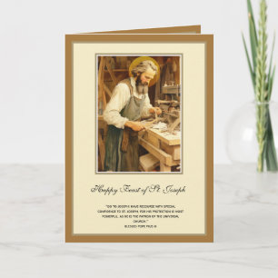 Religieux Saint-Joseph fête la carte de prière cat