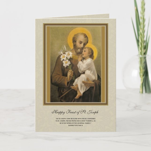 Religieux Saint-Joseph fête la carte de prière cat (Devant)