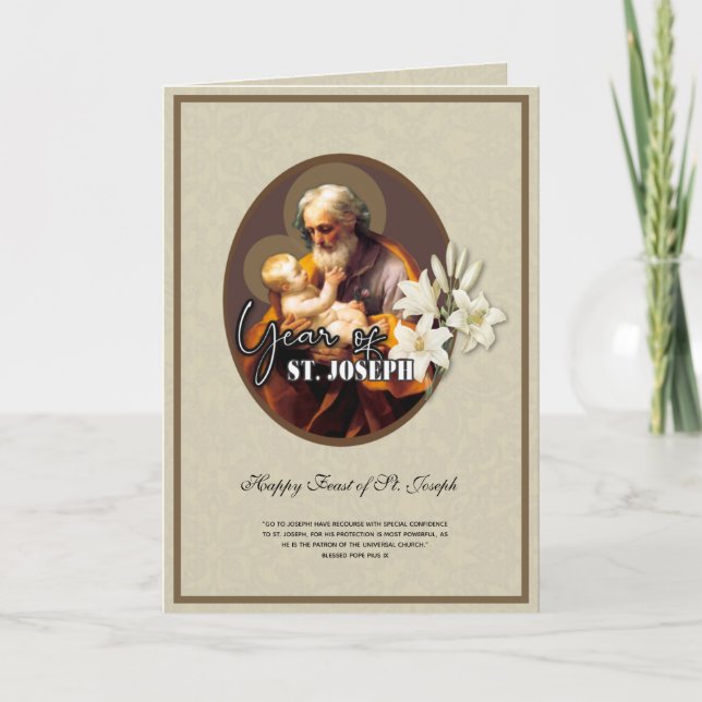 Religieux Saint-Joseph fête la carte de prière cat (Devant)