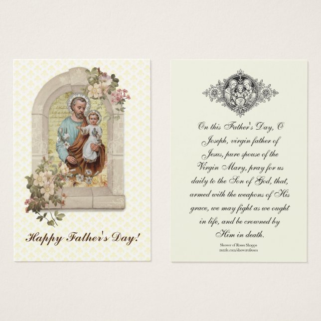 Religieux Saint Joseph Mémorare Prière Carte Saint (Devant & derrière)