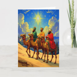 Religieux Trois Rois Plié Carte de Noël