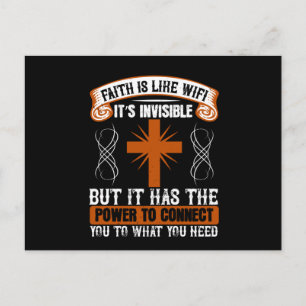 Religion - Der Glaube ist wie WIFI unsichtbar Postkarte