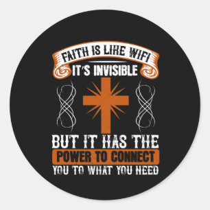 Religion - Glaube ist unsichtbar wie WIFI Runder Aufkleber