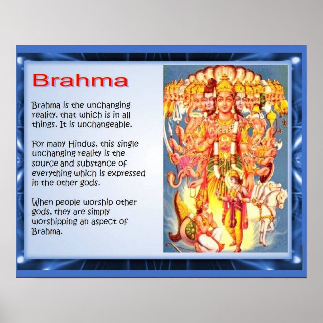 Religion, Hinduismus, Götter, Brahma Poster (Vorne)