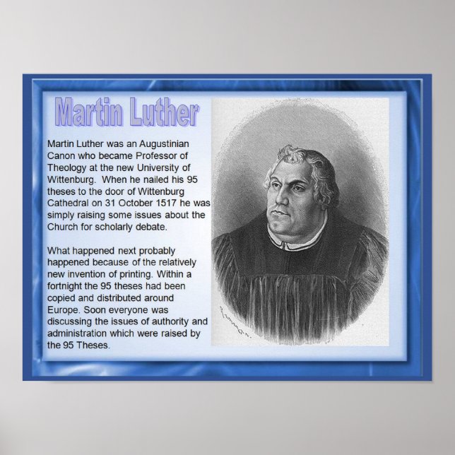 Religion, History, Reformation Martin Luther Poster (Vorne)
