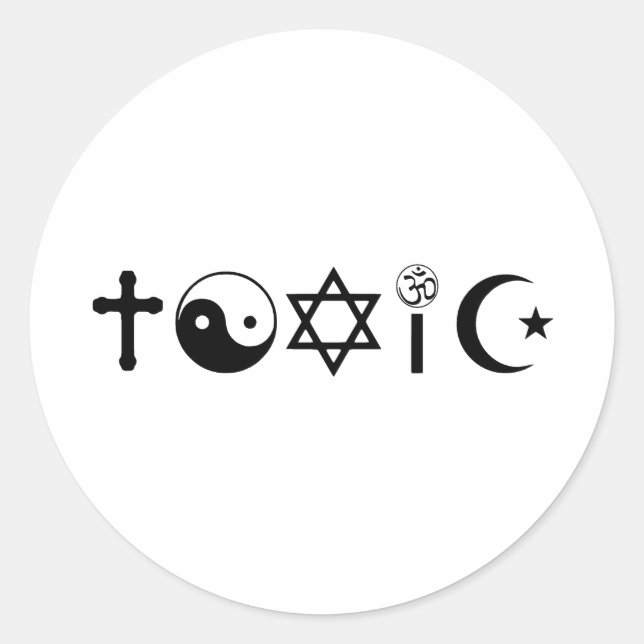 Religion ist giftiger Freethinker Runder Aufkleber (Vorderseite)